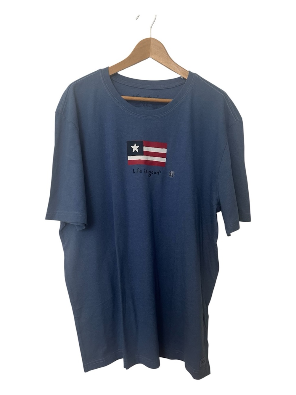 Life is Good Men's Blue Graphic Tee - Lone Star Flag Design XXL New